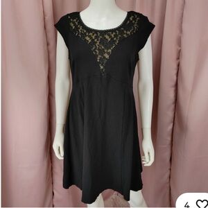 Jessica Simpson maternity A-line dress, featuring a black design lace